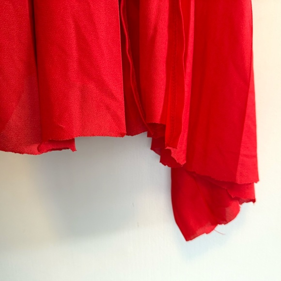 ASOS DECISION Curve Ruffle sleeve pleated maxi dress in red Size US 20 - Picture 9 of 12